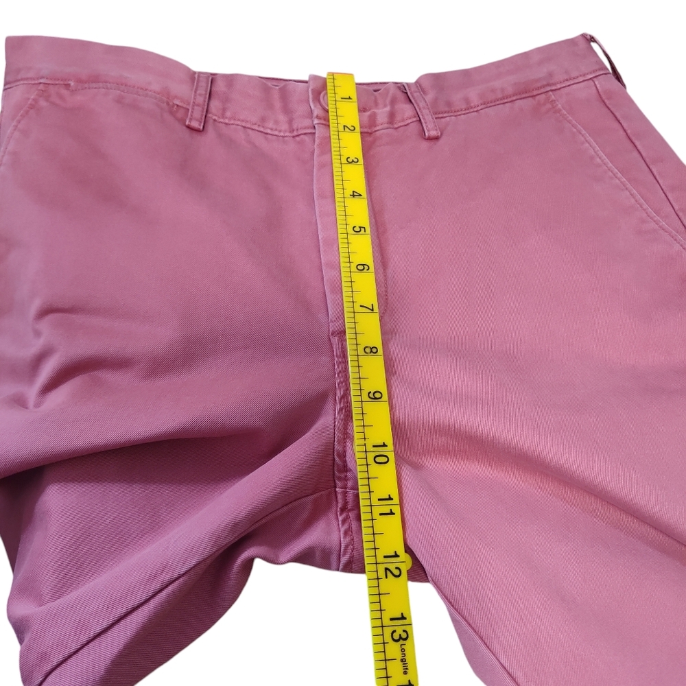 J Crew Broken In Chino Pants Mens 33 x 32 Salmon Faded Red Urban Slim Cotton - Picture 12 of 13